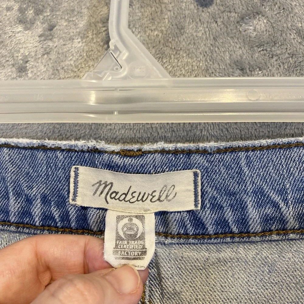 Madewell Perfect Vintage Crop Jean Sz 27 Blue Faded‎ Mid Rise Raw Hem *READ*